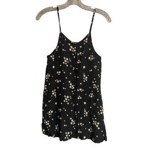 Jessica Simpson Kids Black Mini Dress Daisy Print Button Up Front Size M 8
